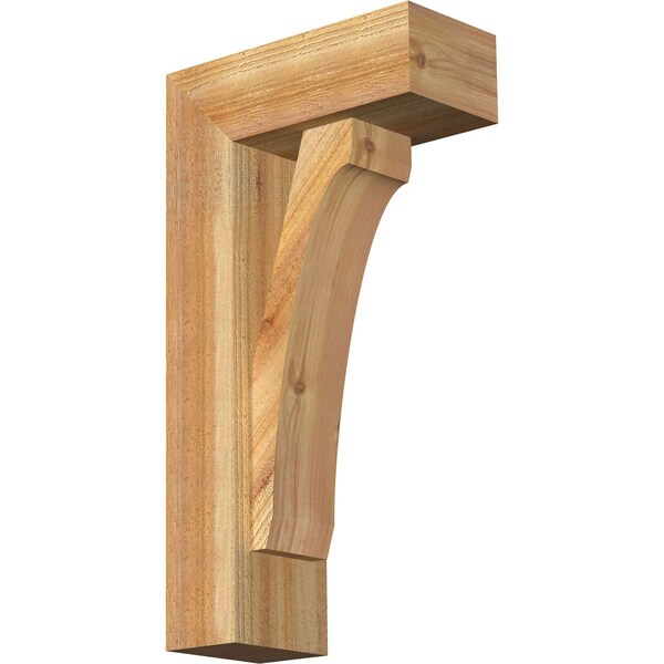 Ekena Millwork Legacy Block Rough Sawn Bracket w/ Offset Brace, Western Red Cedar, 6"W x 14"D x 26"H BKT0604X14X26LEC05RWR - main